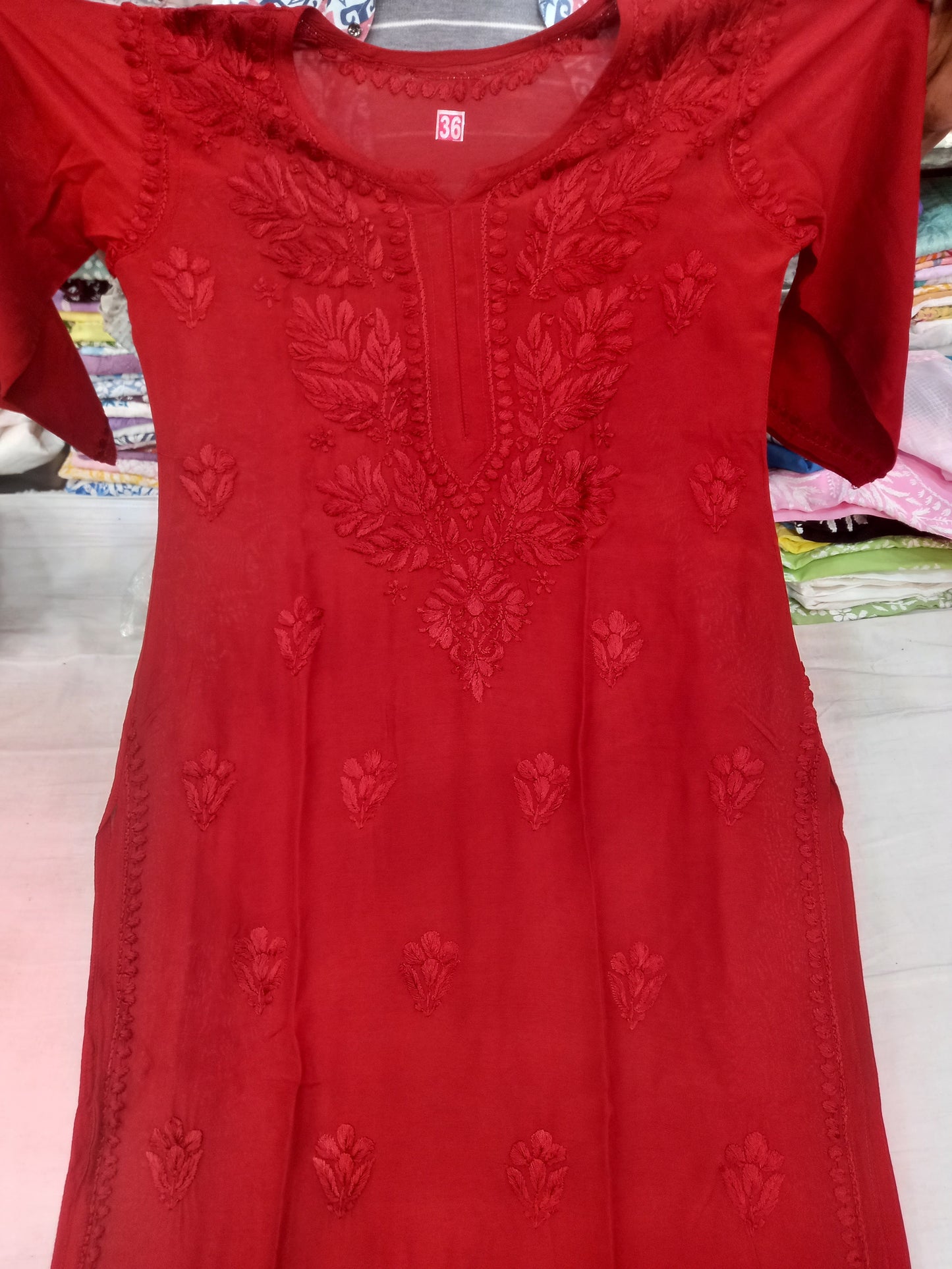 Pure Silky Muslin Exclsuive Chikankari Resham Thread Kurti