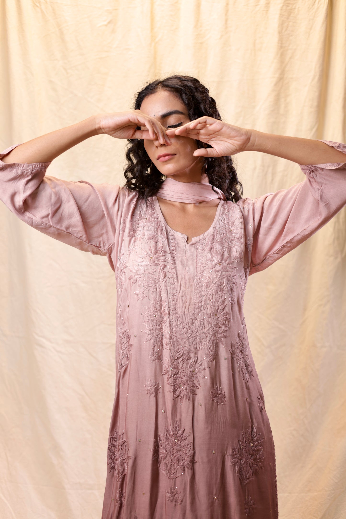 Fiza Chikankari Exclusive Muslin Plazo 2pc Set