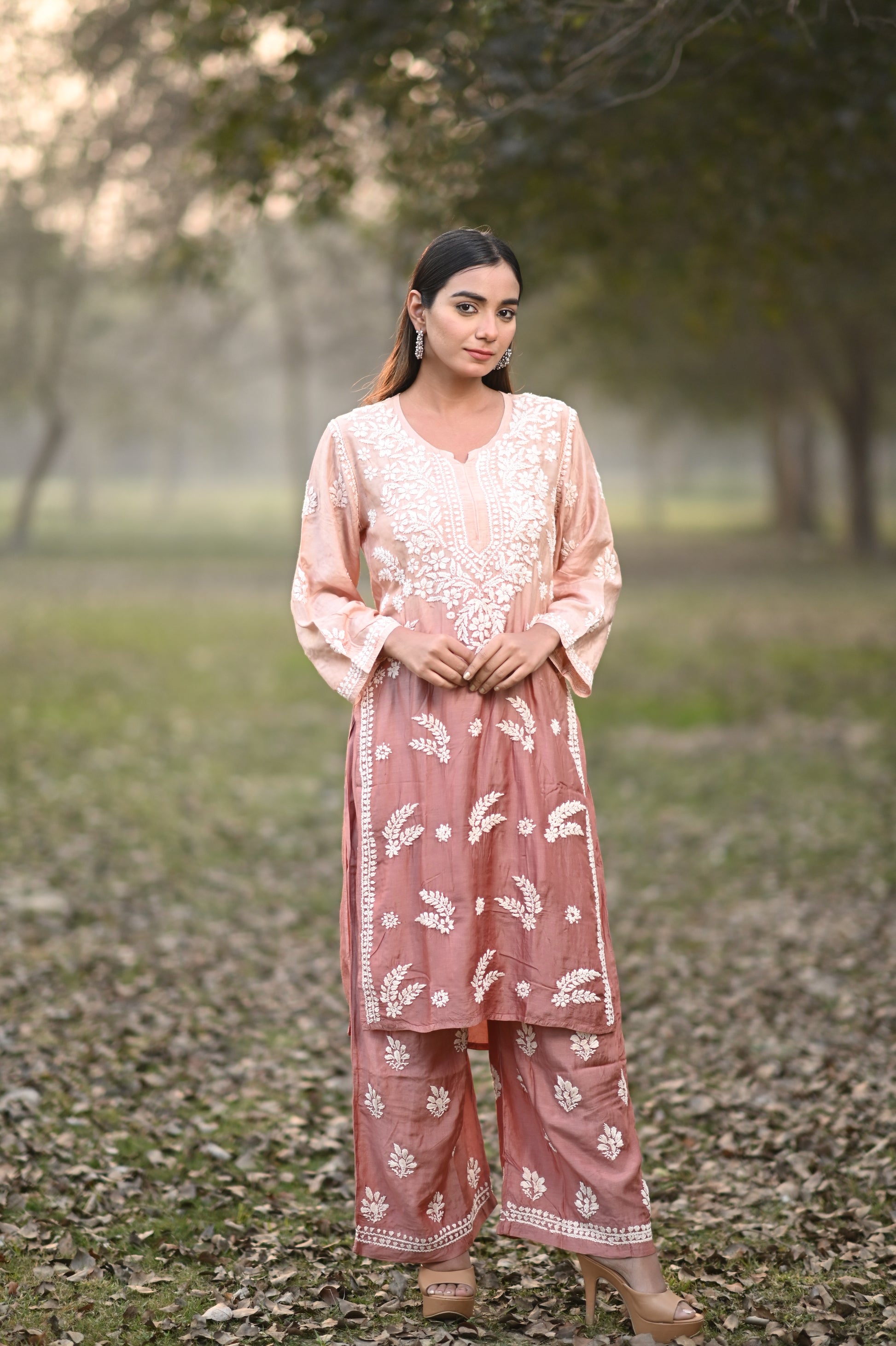 Classic Lucknowi Chikankari artistery on Premium fabric.