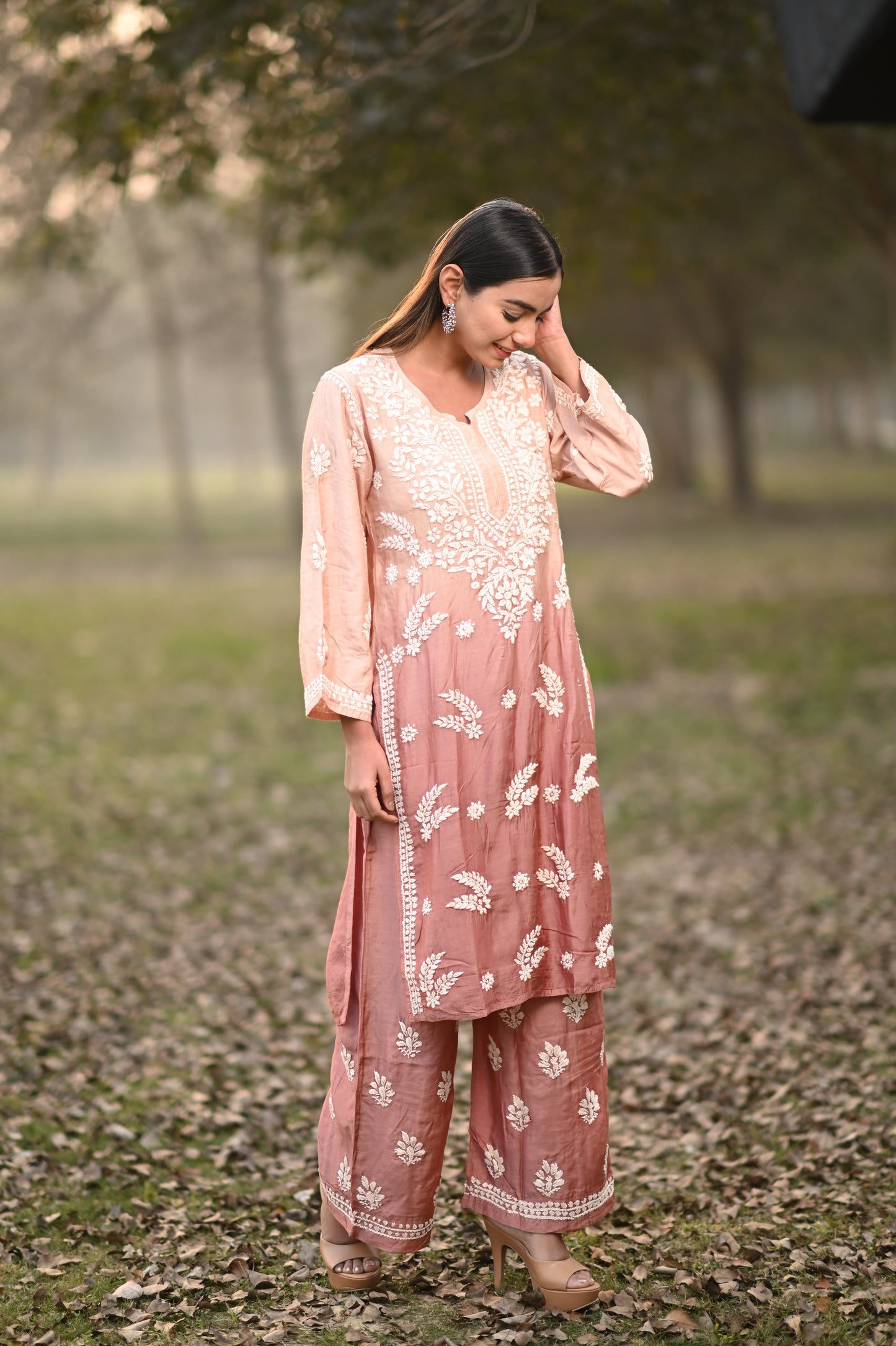 Pure Muslin Premium Chikankari Plazo Set