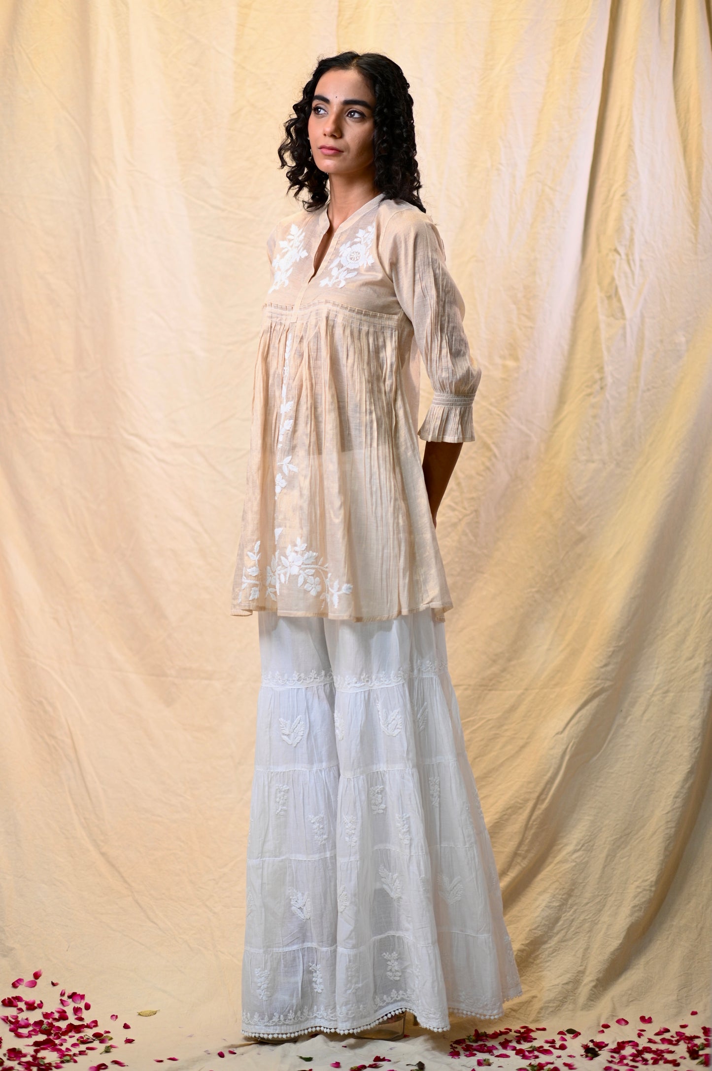 Tissue Designer Chikankari Short Top