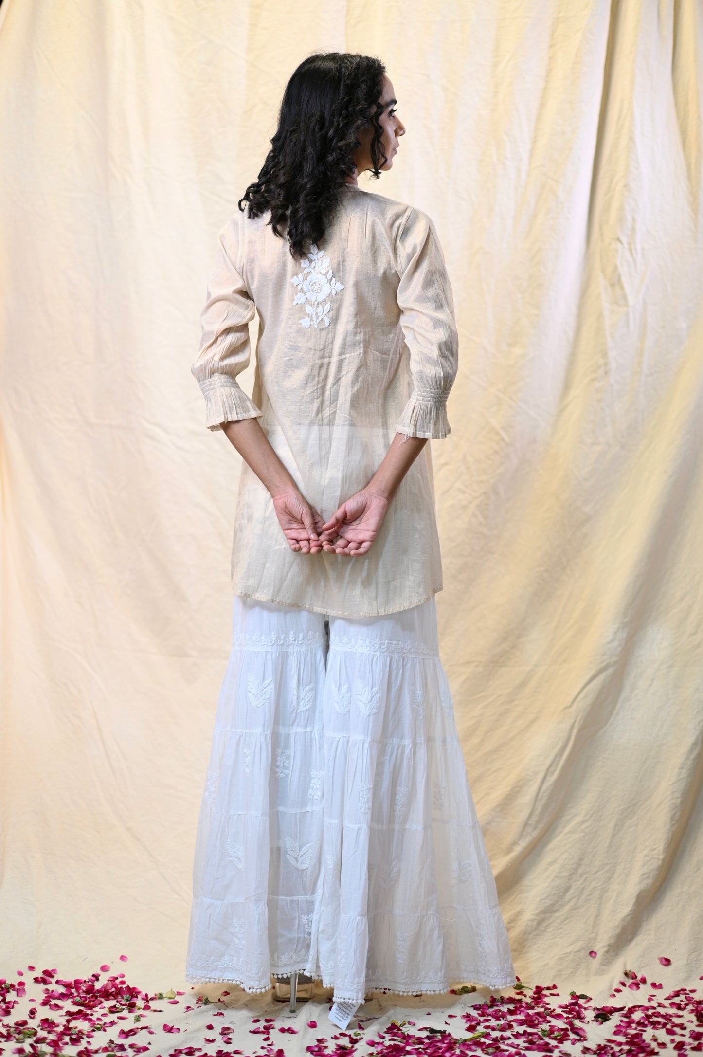 Tissue Designer Chikankari Short Top