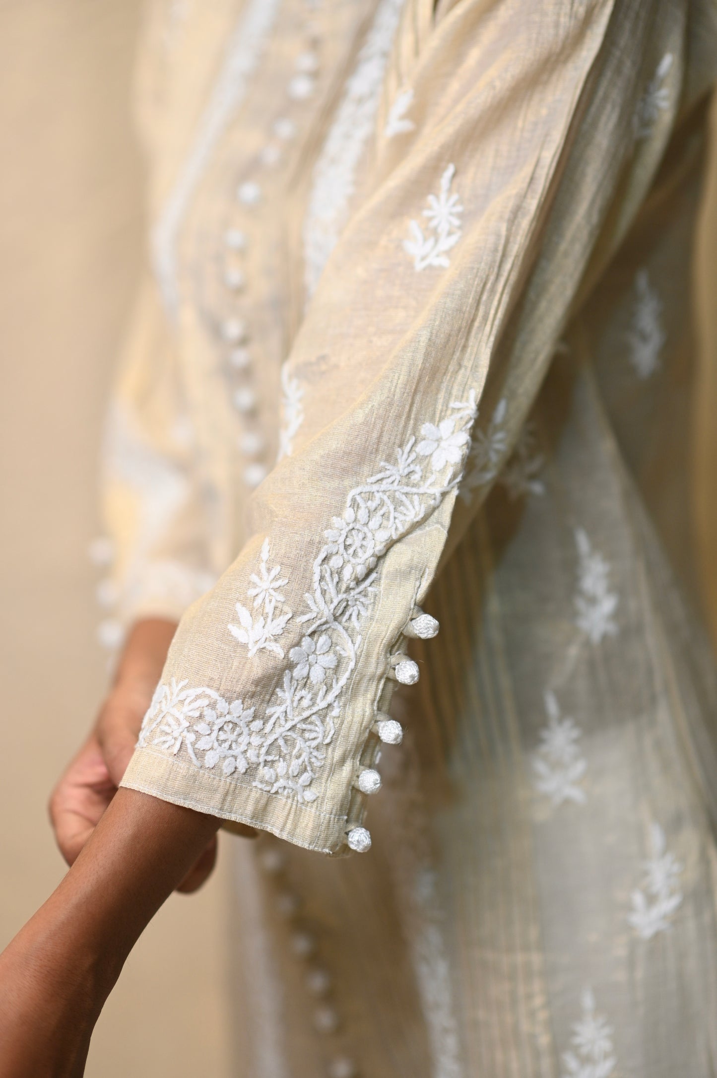 Tissue Chikankari Sherwani Pattern