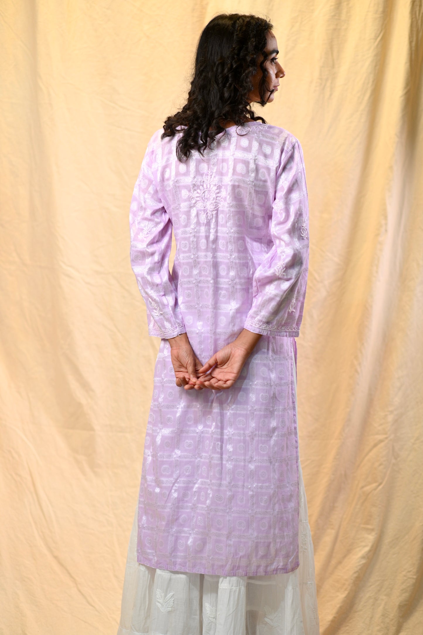 Beautiful Emboss Cotton Chikankari Kurtis