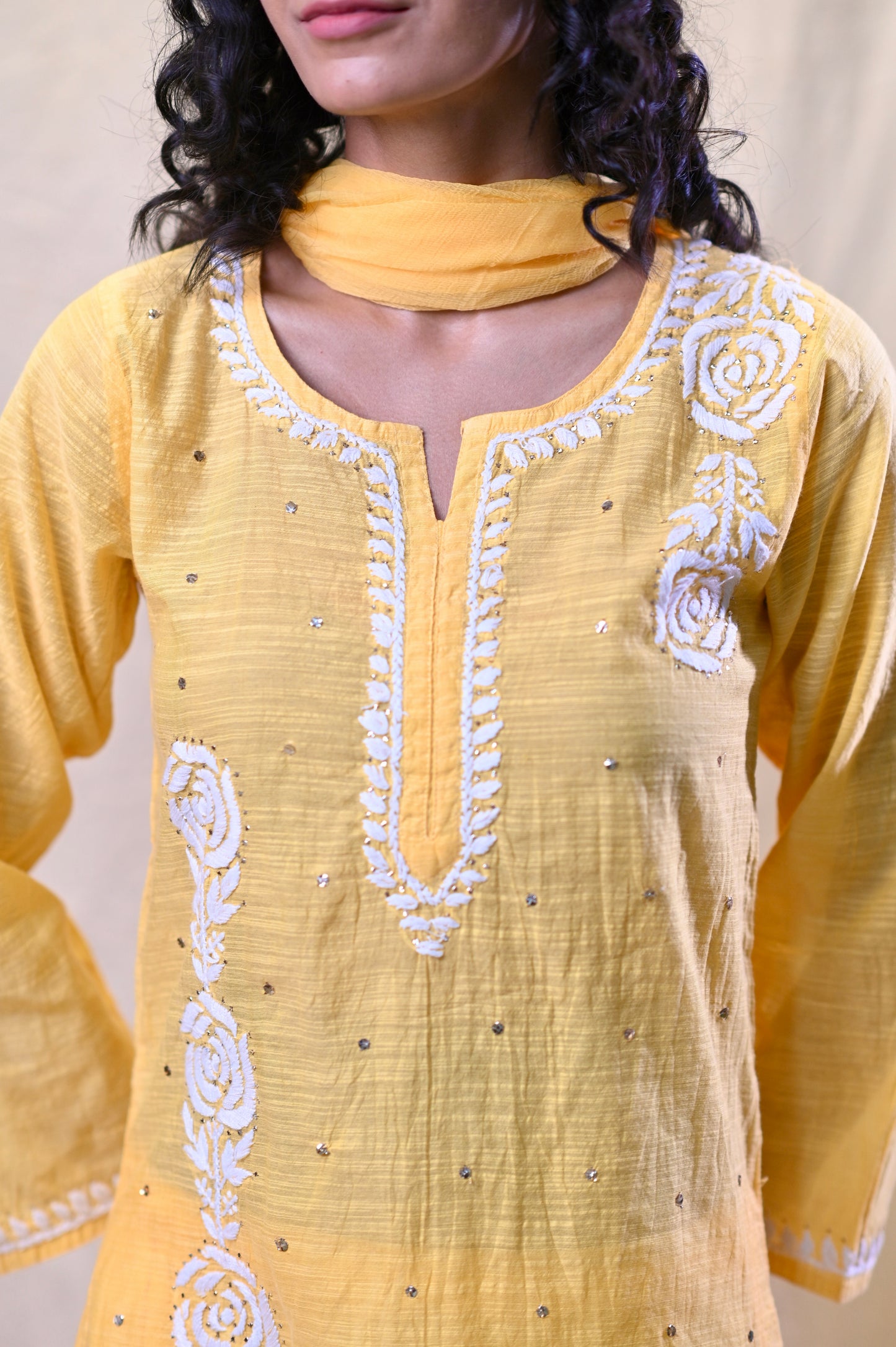 Slub Mul Chanderi Exclusive Chikankari 3pc Sets