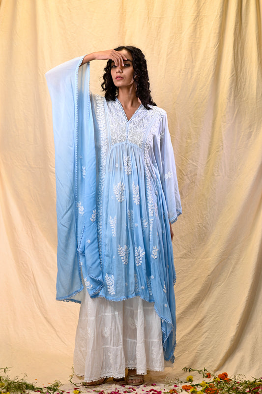 Classic Lucknowi Chikankari artistery on Premium fabric.