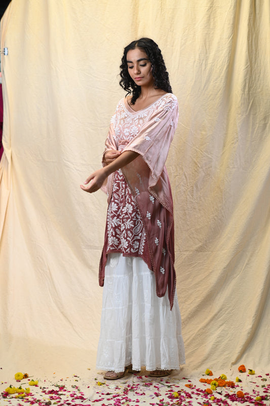 Modal Satin 3D Work Exclusive Chikankari Kaftans