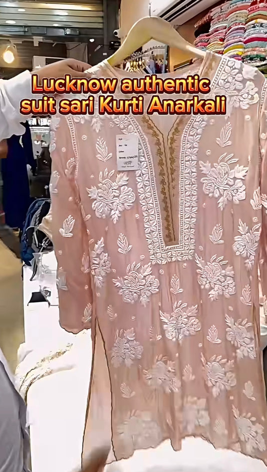 Classic Lucknowi Chikankari artistery on Premium fabric.