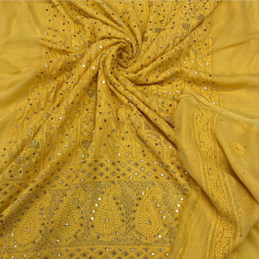Classic Lucknowi Chikankari artistery on Premium fabric.