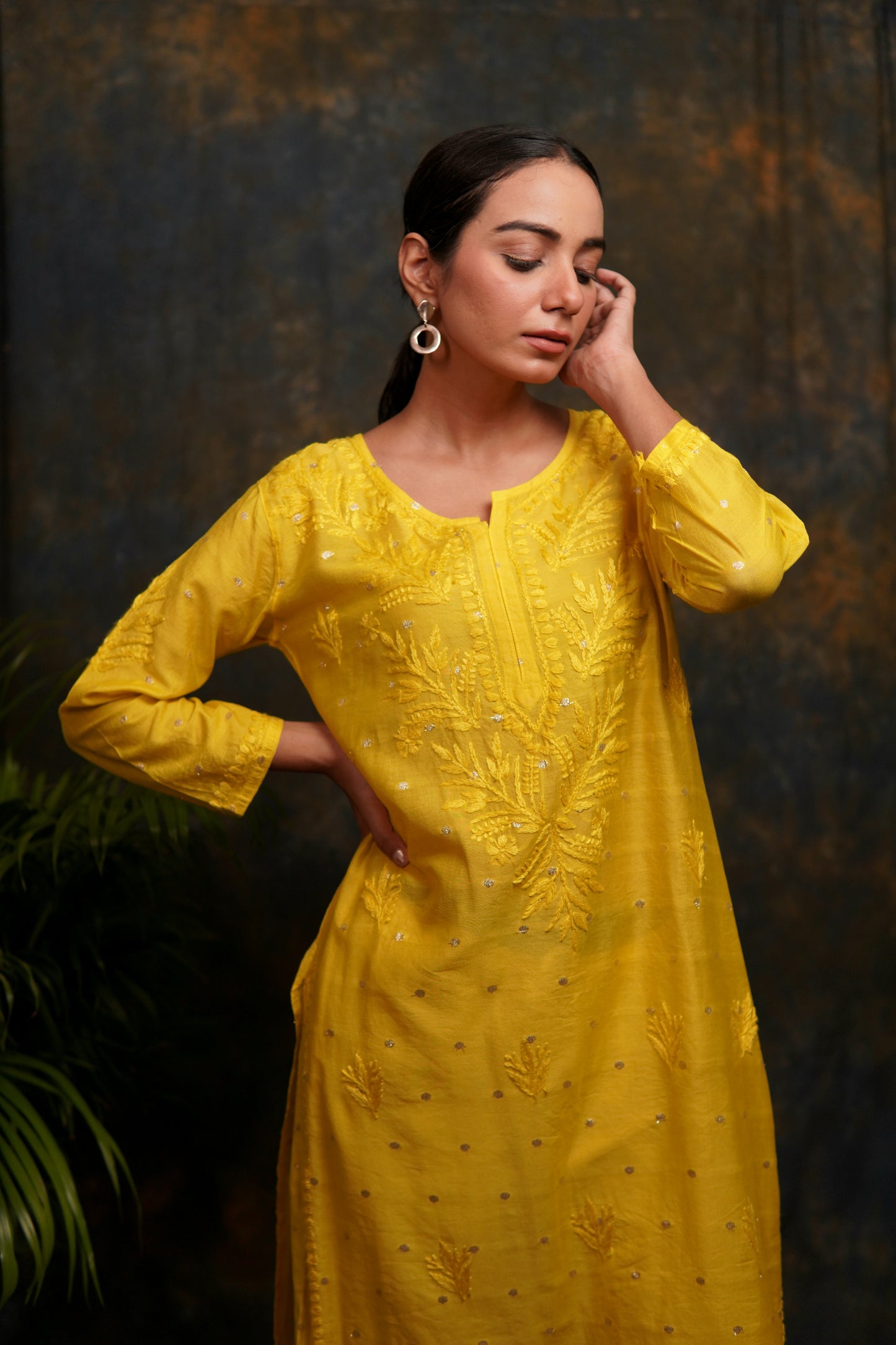 Banarsi Chanderi Exclusive Chikankari Plazo Set
