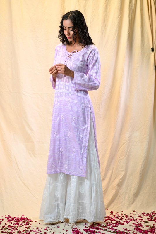 Beautiful Emboss Cotton Chikankari Kurtis