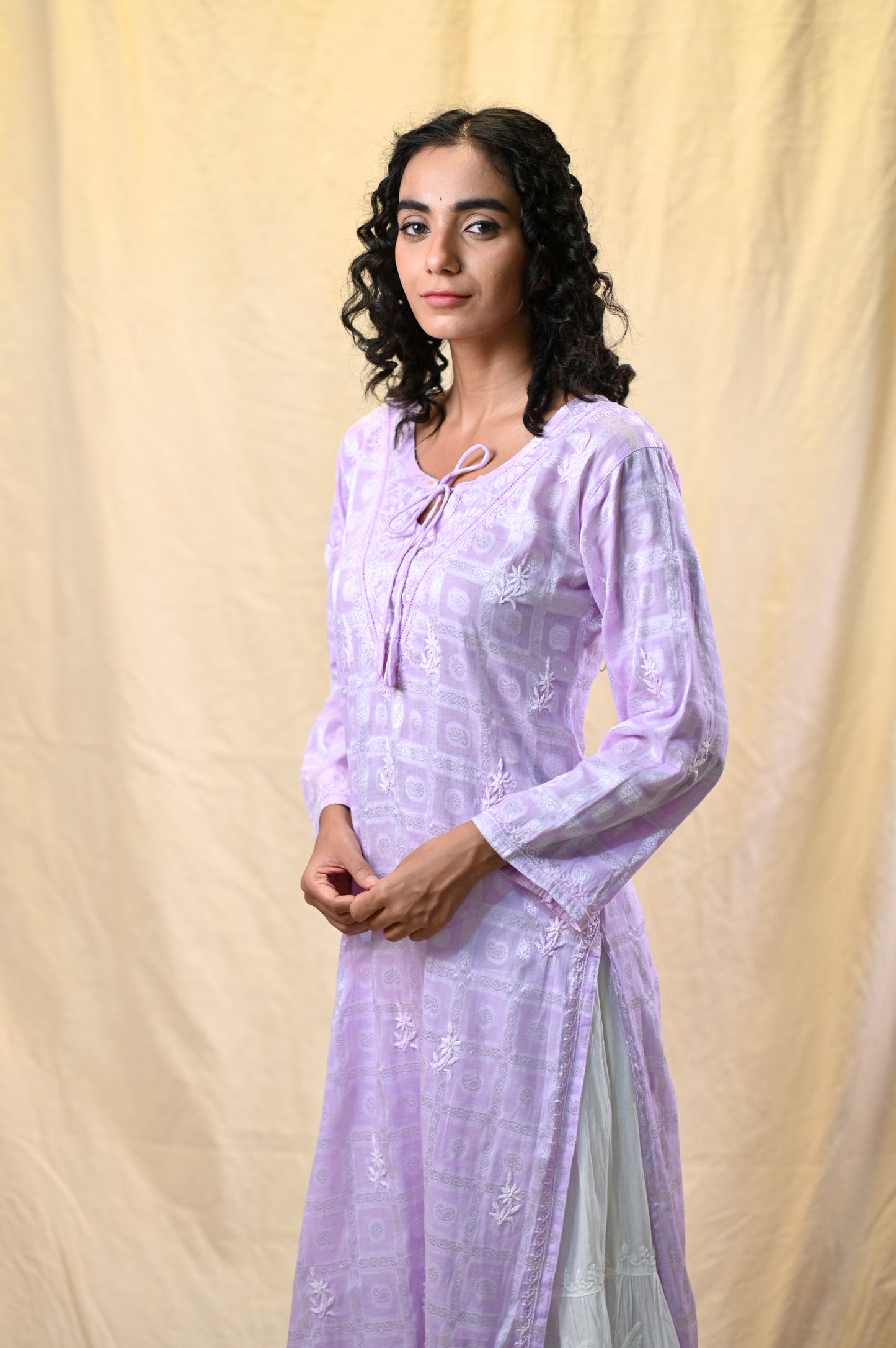 Beautiful Emboss Cotton Chikankari Kurtis