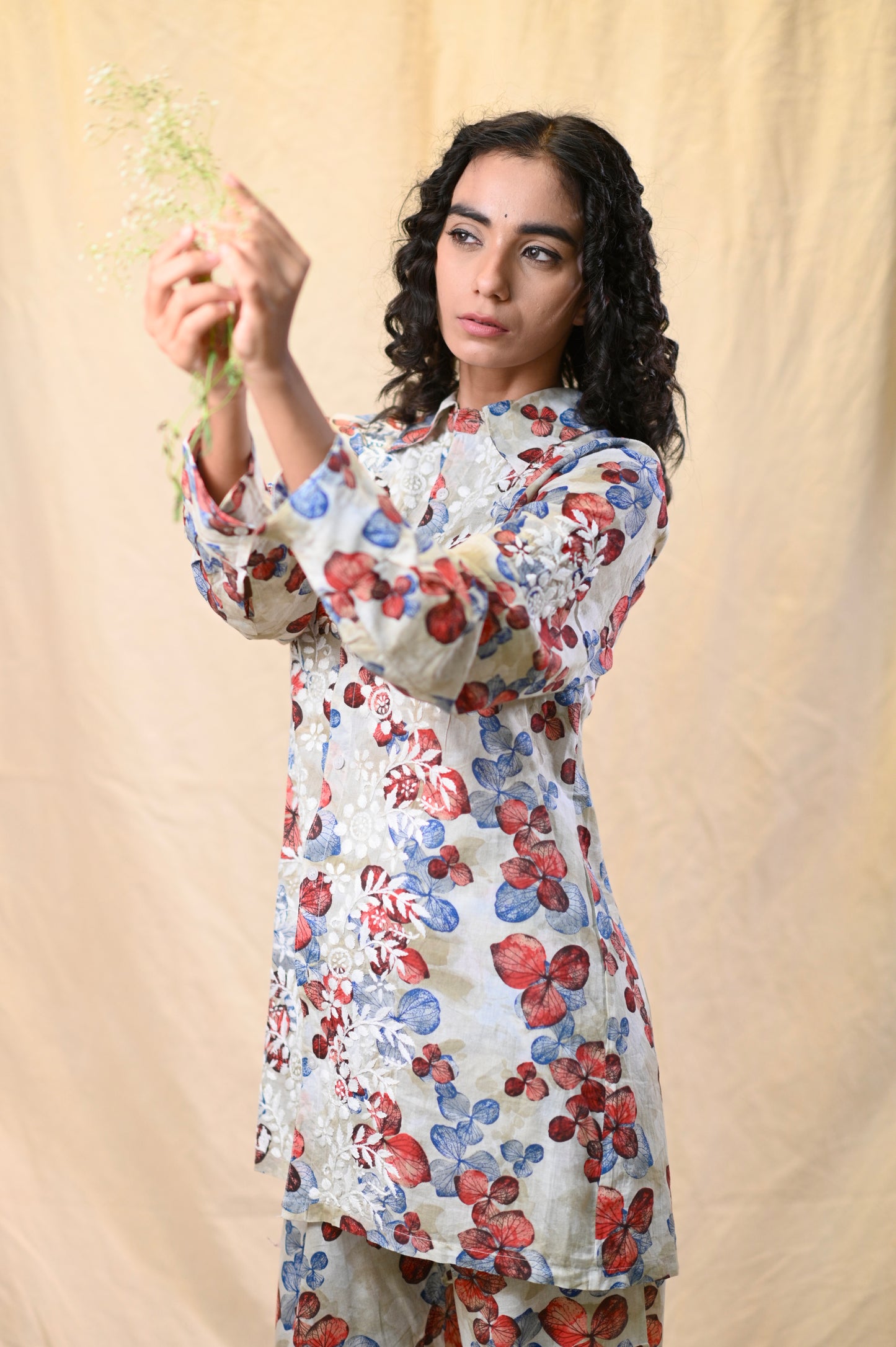 Classic Chikankari Mul-Printed Cord Set