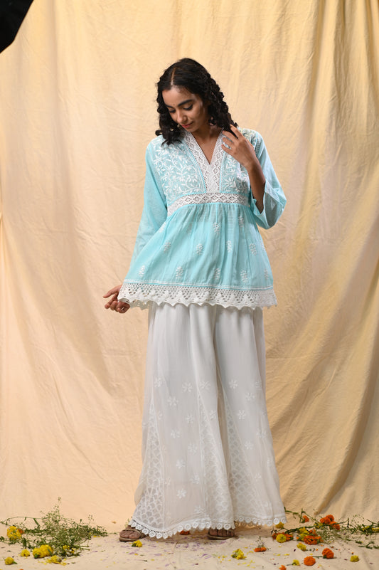 Kota Chikankari Elegant Short Frock