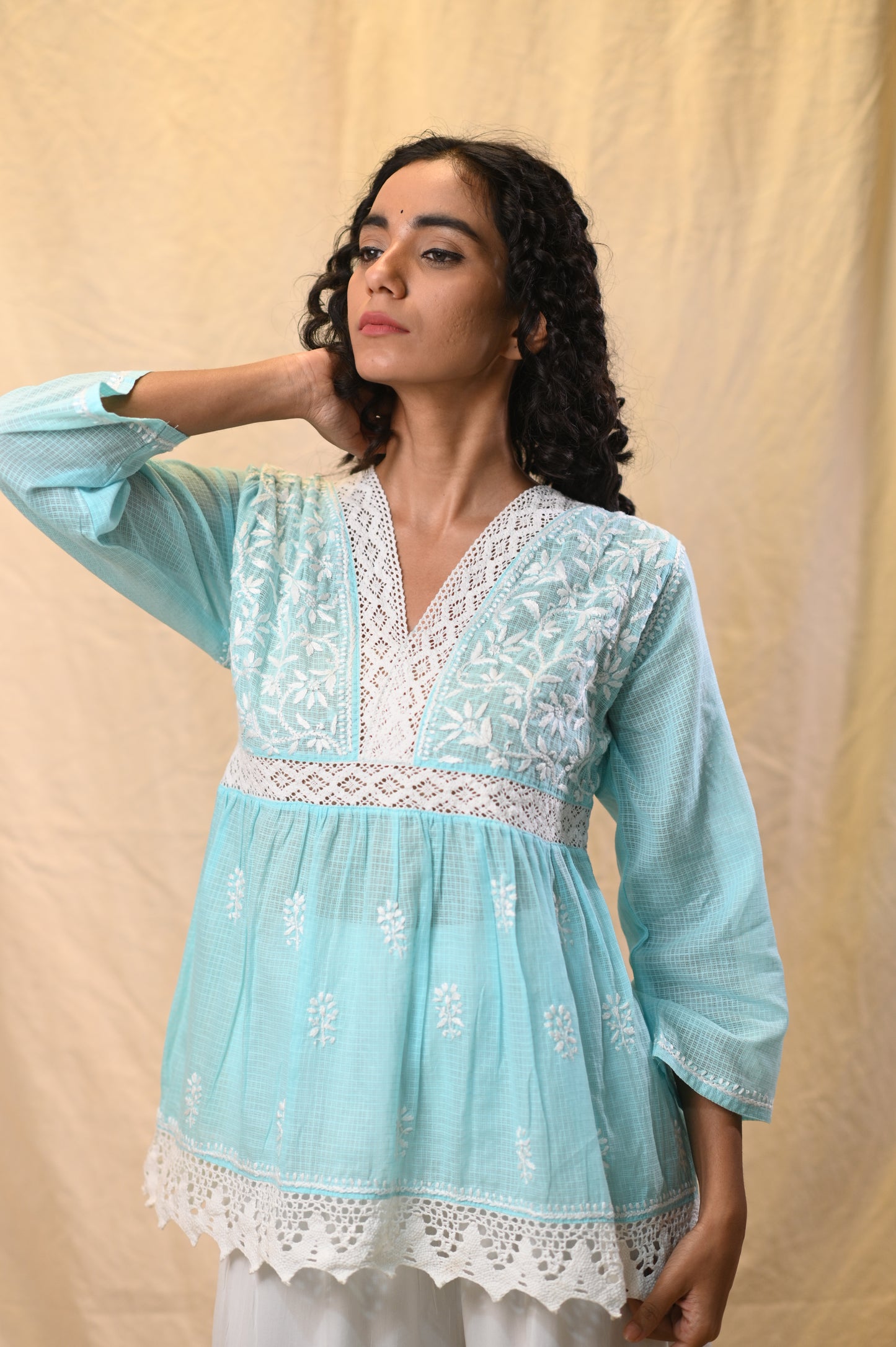 Kota Chikankari Elegant Short Frock