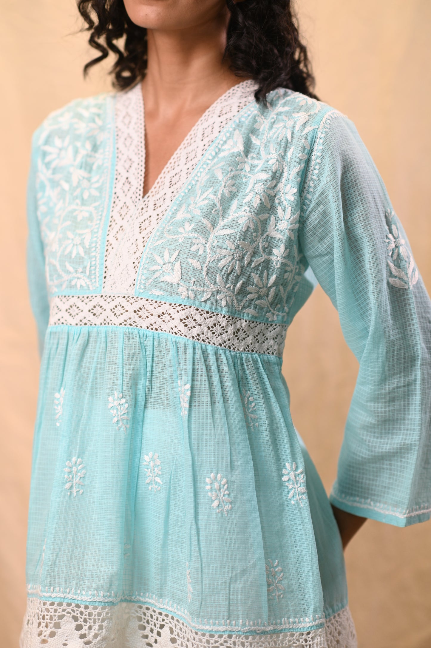 Kota Chikankari Elegant Short Frock