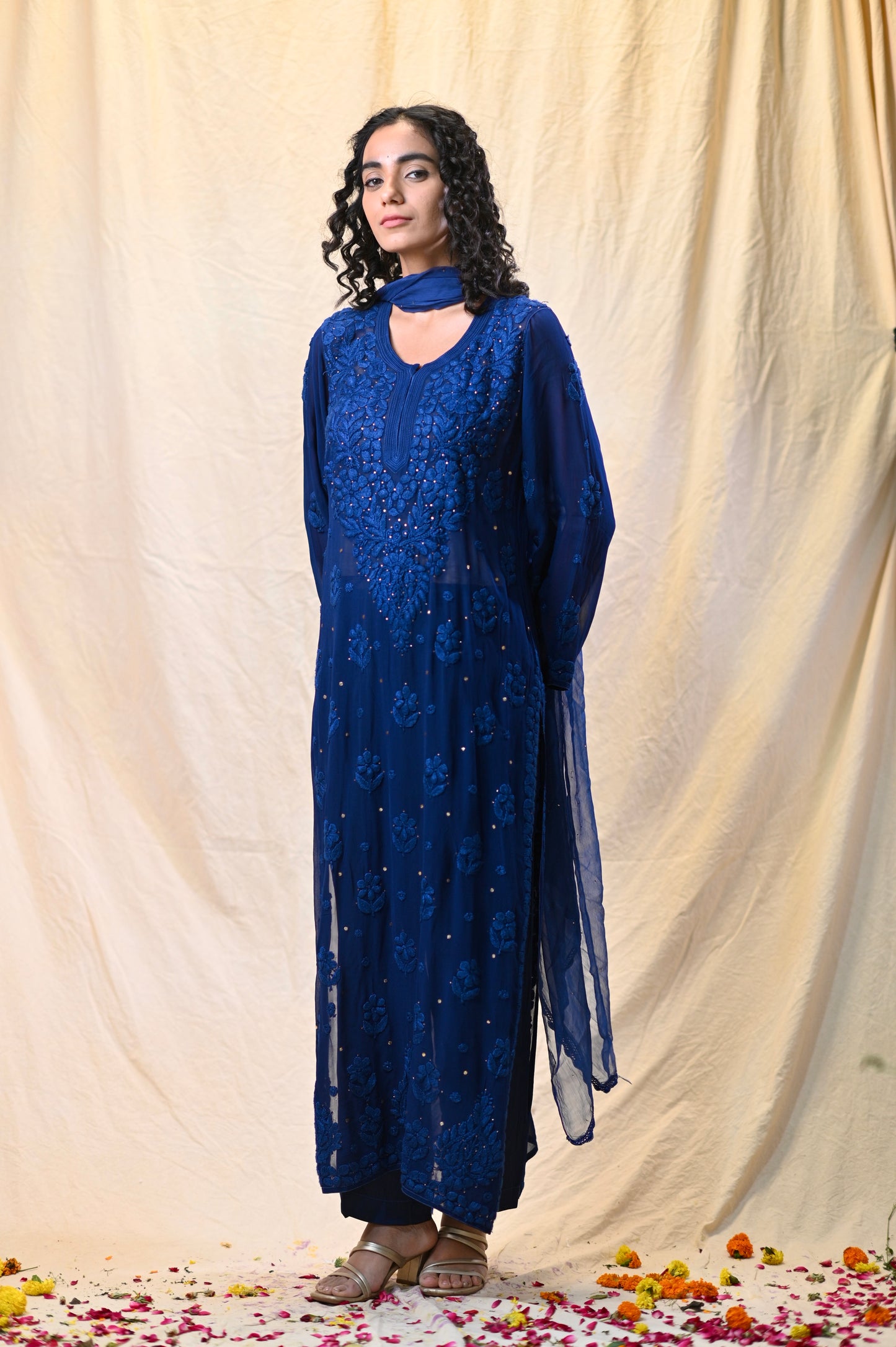 Viscose Chikankari Mukaish Exclusive 3pc Set