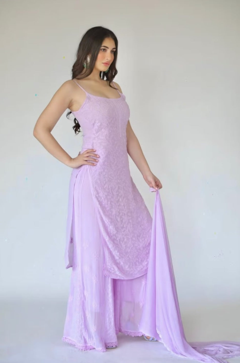 Pure Viscose Resham Jaal Noodle-Strape Exclusive 3pc Set