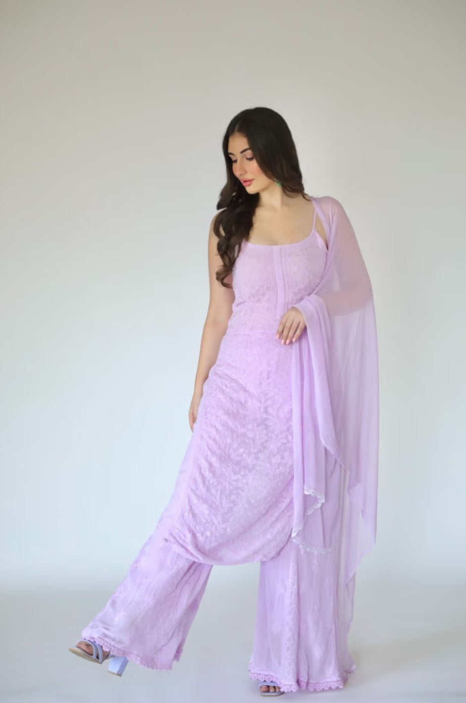 Pure Viscose Resham Jaal Noodle-Strape Exclusive 3pc Set