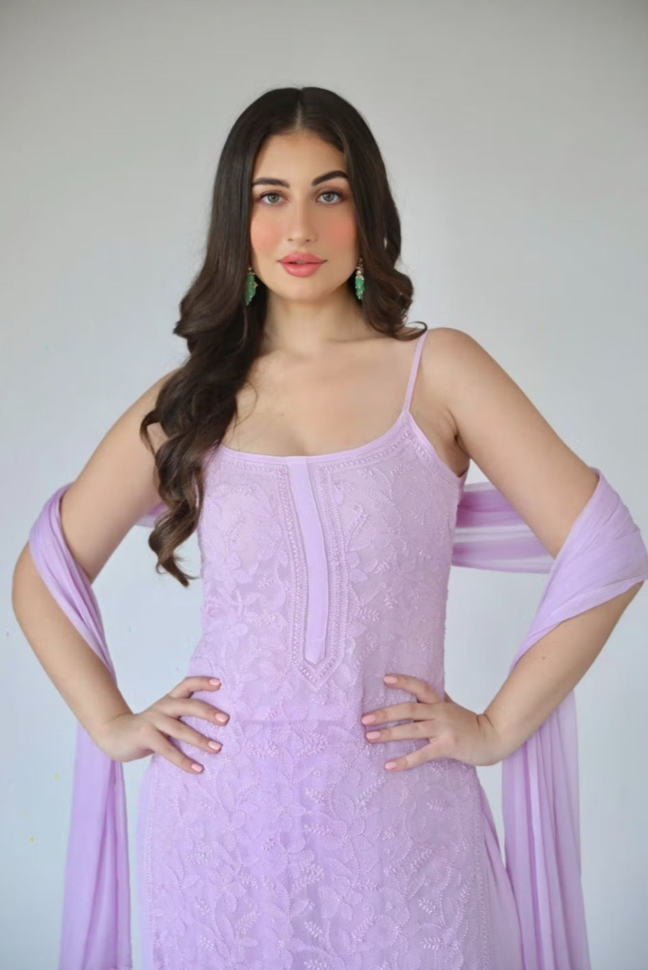 Pure Viscose Resham Jaal Noodle-Strape Exclusive 3pc Set