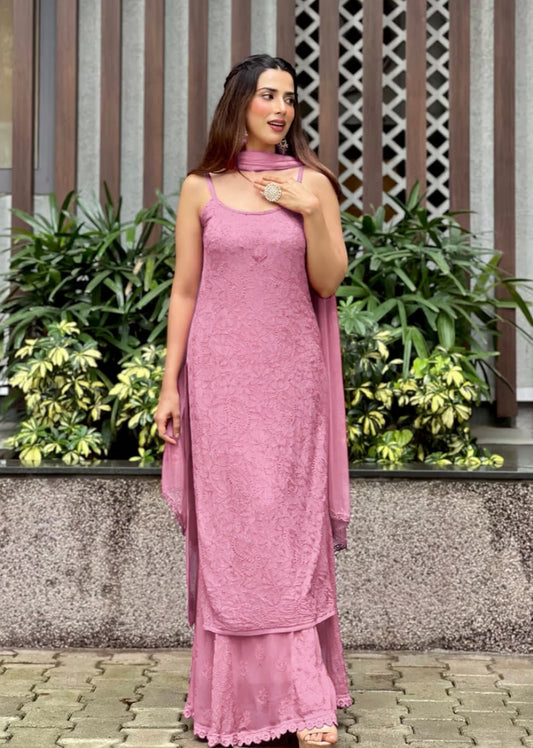 Pure Viscose Resham Jaal Noodle-Strape Exclusive 3pc Set