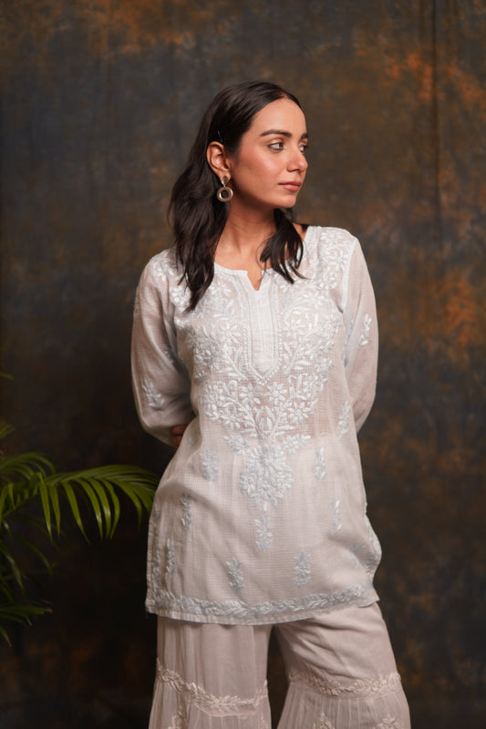 Classic Kota Chikankari Short Top