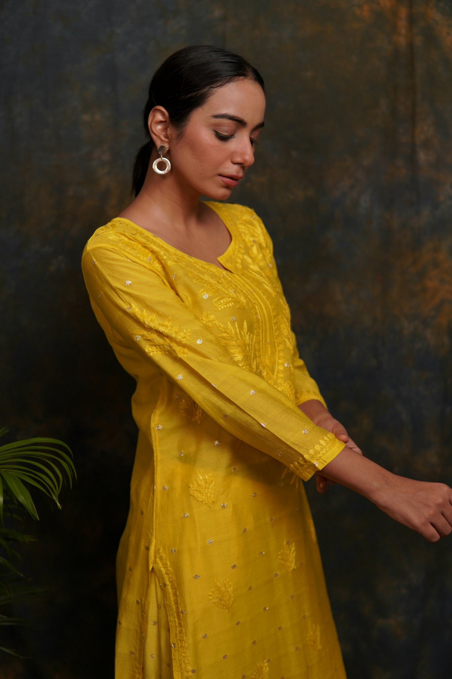 Banarsi Chanderi Exclusive Chikankari Plazo Set