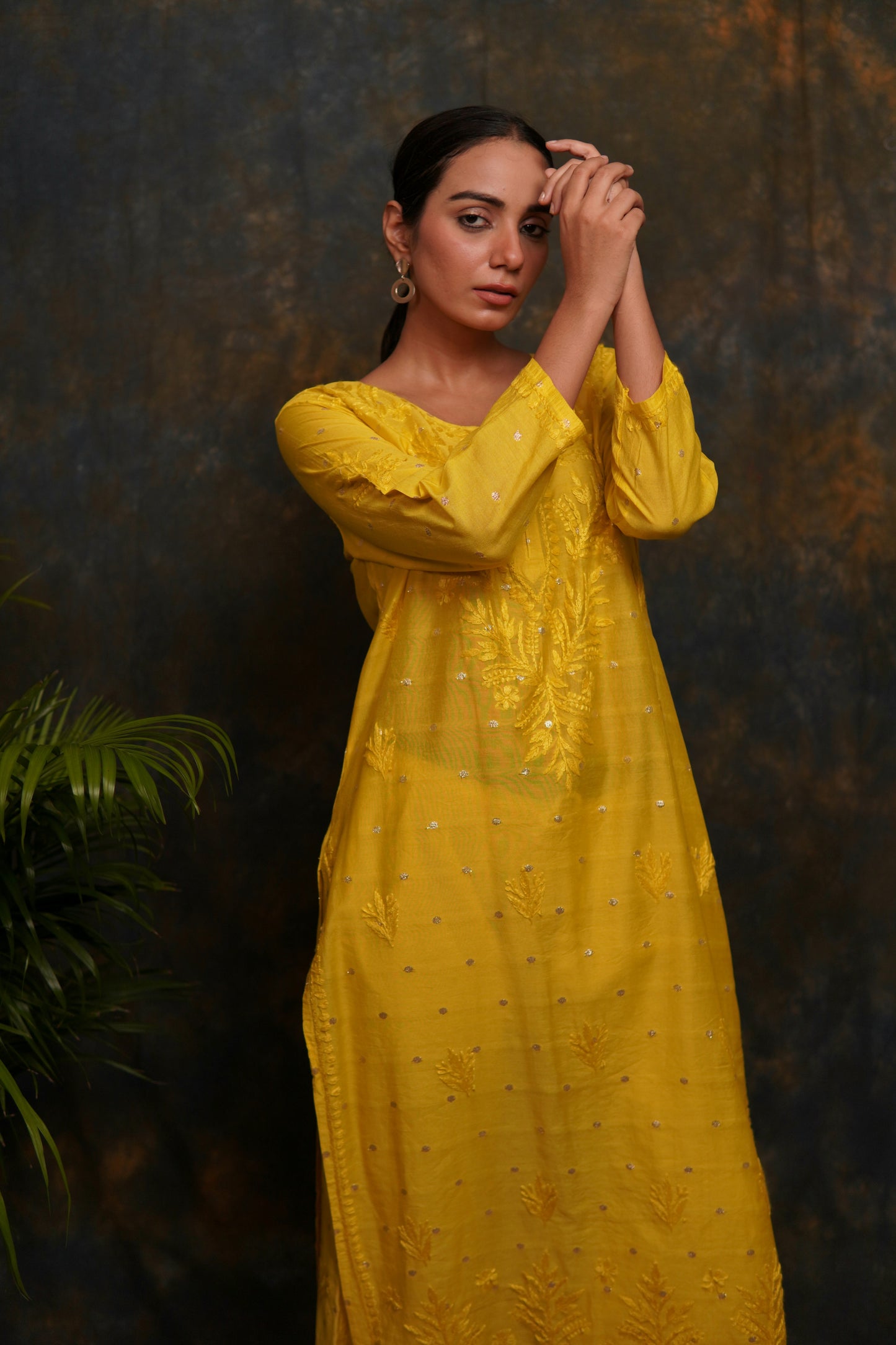 Banarsi Chanderi Exclusive Chikankari Plazo Set